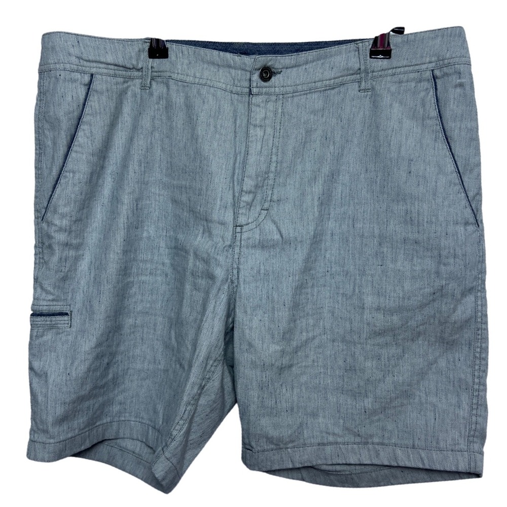 Carbon2Cobalt Men Gray Linen Blend Cargo Shorts 36 Preppy Utility Golf‎ Vacation